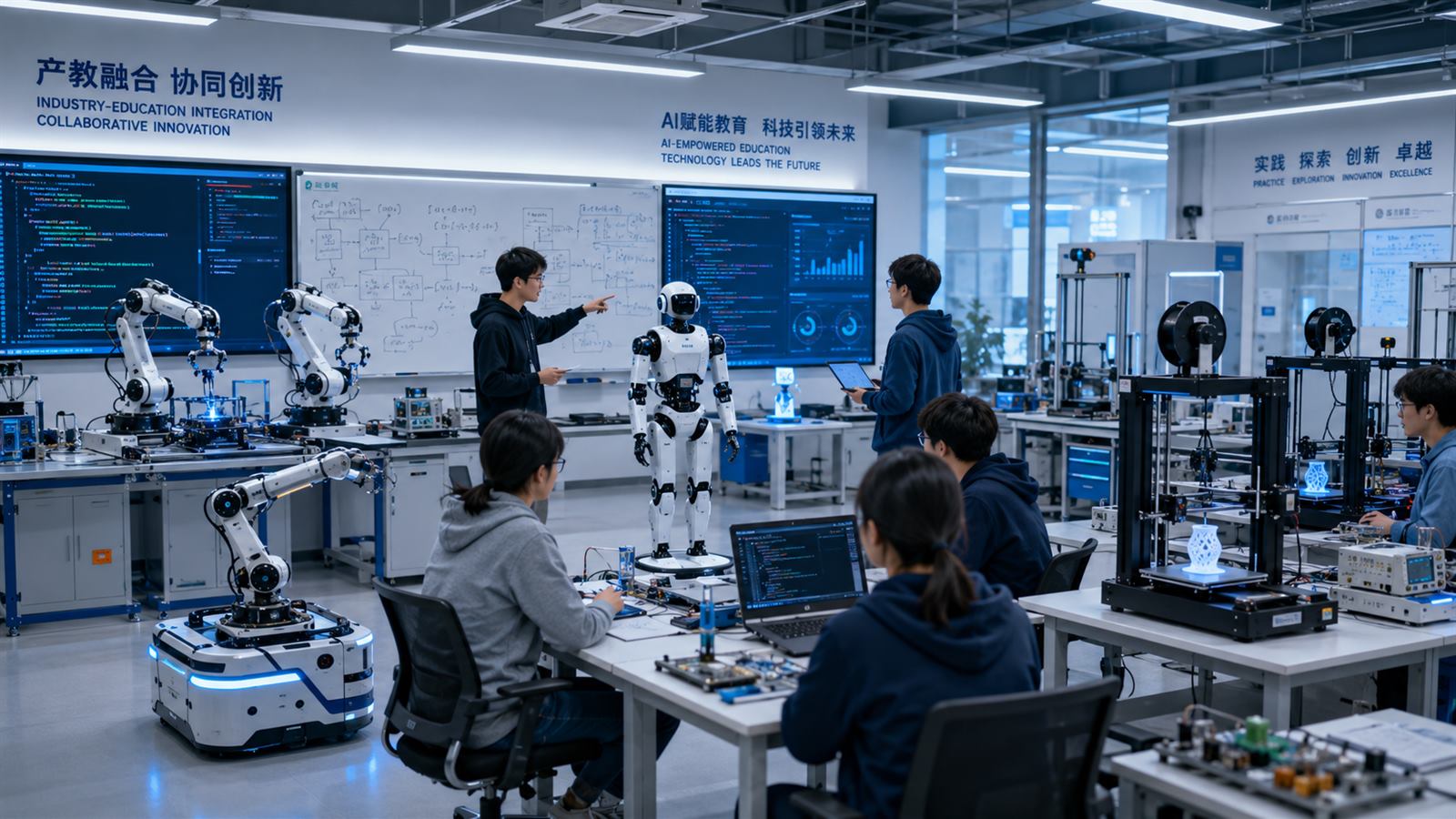AI机器人与3D打印产教融合实训室