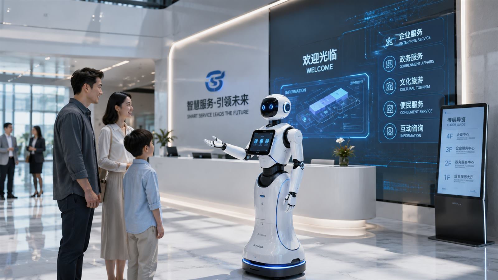 政企展厅服务机器人接待与导览